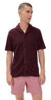 Orlebar Brown Howell Terry Shirt Damson In Brown