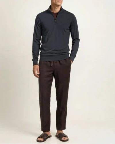 Orlebar Brown Isar Merino Classic Fit Funnel Neck Sweater In Gray