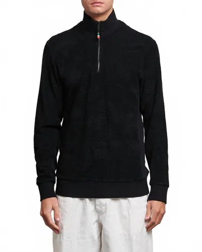 Orlebar Brown Isar Mix Texture Sweatshirt In Black