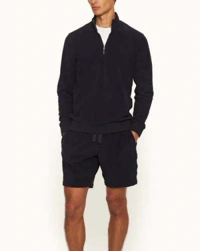 Orlebar Brown Isar Towelling Classic-fit Sweatshirt In Blue