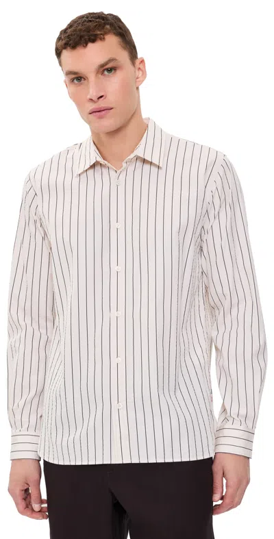 Orlebar Brown Justin Striped Cotton-seersucker Shirt In White