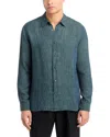 Orlebar Brown Justin Lilo Stitched Regular Fit Button Down Shirt In Green
