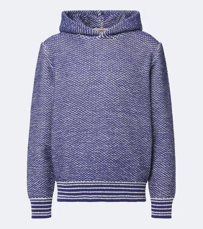 Orlebar Brown Kirk Cotton And Linen-blend Hoodie In Blue