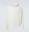 Orlebar Brown Kirk Striped Crochet Cotton-blend Hoodie In White