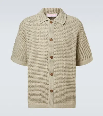Orlebar Brown Knitted Cotton Bowling Shirt In Neutral