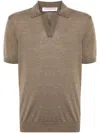 Orlebar Brown Knitted Polo Shirt In Brown