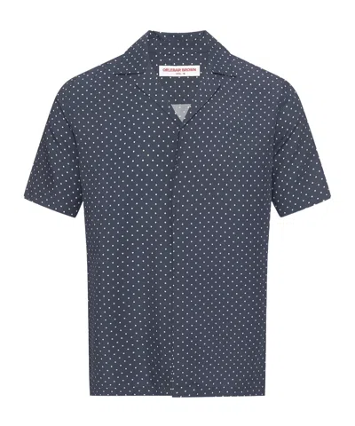 Orlebar Brown Lapel Short-sleeved Shirt In Blue