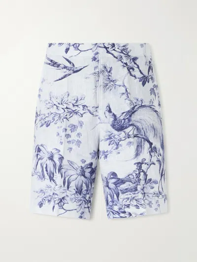 Orlebar Brown Laurent Straight-leg Linen Shorts In Blue