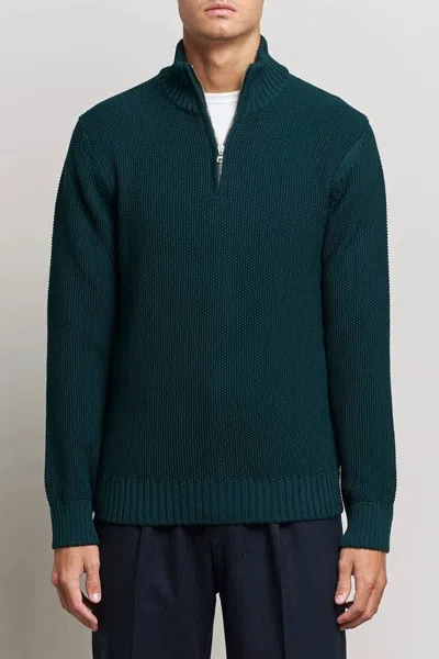 Orlebar Brown Lennard Cashmere Half-zip Sweater In Bristlecone Pine In Multi