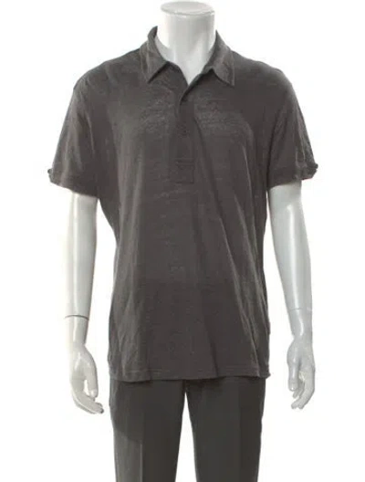 Pre-owned Orlebar Brown Linen Collar Polo Shirt In Gray