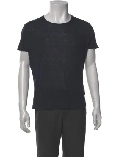 Pre-owned Orlebar Brown Linen Crew Neck T-shirt In Blue