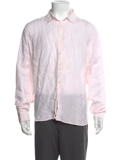 Pre-owned Orlebar Brown Linen Long Sleeve Dress Shirt In Pink