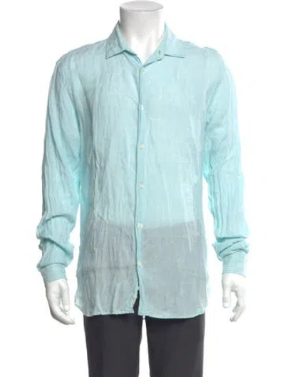 Pre-owned Orlebar Brown Linen Long Sleeve Shirt In Green