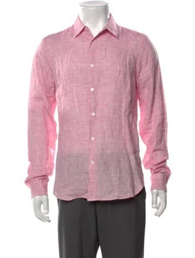 Pre-owned Orlebar Brown Linen Long Sleeve Shirt In Pink