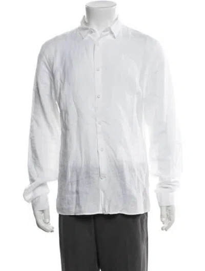 Pre-owned Orlebar Brown Linen Long Sleeve Shirt In White