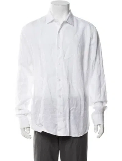 Pre-owned Orlebar Brown Linen Long Sleeve Shirt In White