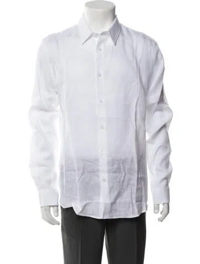 Pre-owned Orlebar Brown Linen Long Sleeve Shirt In White