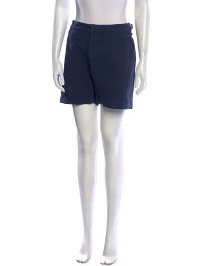 Pre-owned Orlebar Brown Linen Mini Shorts In Blue