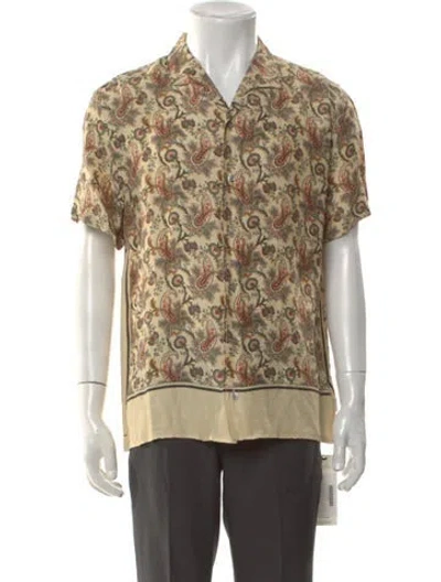 Pre-owned Orlebar Brown Linen Paisley Print Shirt In Neutral