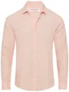 Orlebar Brown Tailored Fit Classic Collar Long-sleeve Lightweight Linen Shirt In Pink