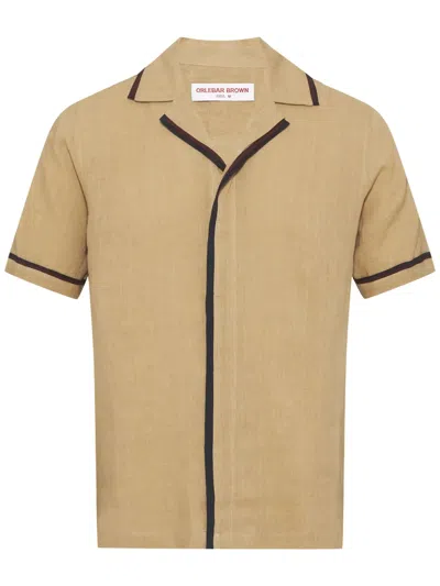 Orlebar Brown Linen Shirt In Neutrals