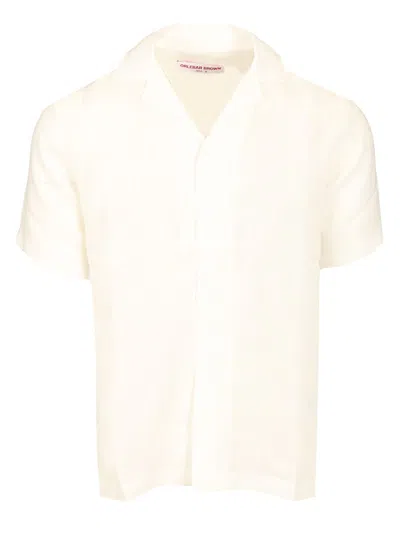 Orlebar Brown Linen Shirt Shirts White In Neutral