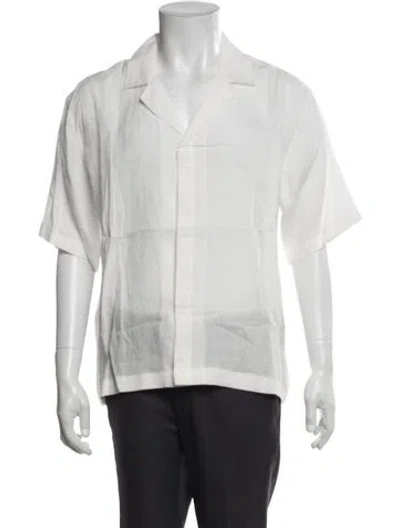 Pre-owned Orlebar Brown Linen Short Sleeve Shirt In White