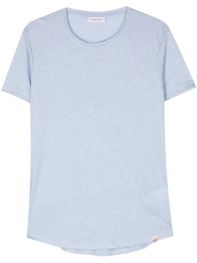 Orlebar Brown Linen Slub T-shirt In Blue