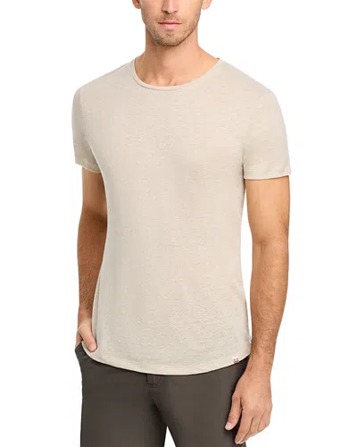 Orlebar Brown Ob Standard Linen-blend Jersey T-shirt In Latte
