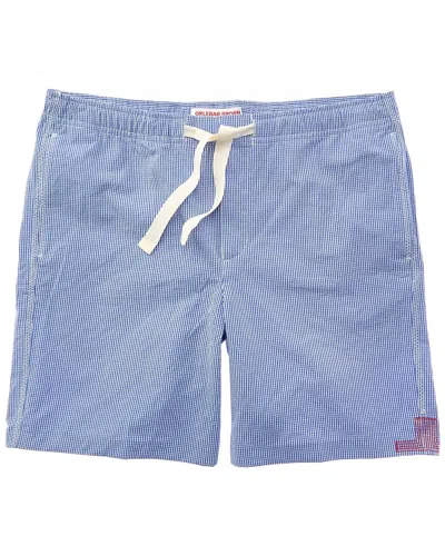 Orlebar Brown Linen-blend Swim Trunk In Blue