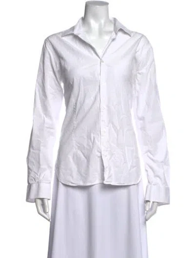 Pre-owned Orlebar Brown Long Sleeve Button-up Top In White