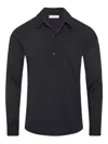 Orlebar Brown Long-sleeve Merino Wool Polo Shirt In Blue