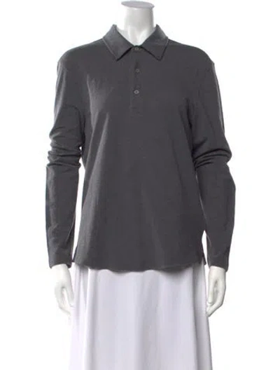 Pre-owned Orlebar Brown Long Sleeve Polo In Grey