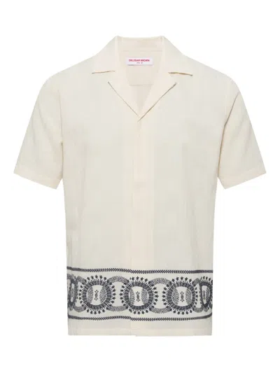 Orlebar Brown Maitan Embroidered Shirt In White
