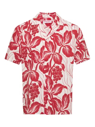 Orlebar Brown Maitan Camp-collar Floral-print Linen Shirt In Multi