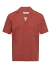 Orlebar Brown Maitan Geometric-print Shirt In Red