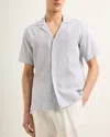 Orlebar Brown Maitan Ii Beach Stripe Seersucker Button Down Shirt