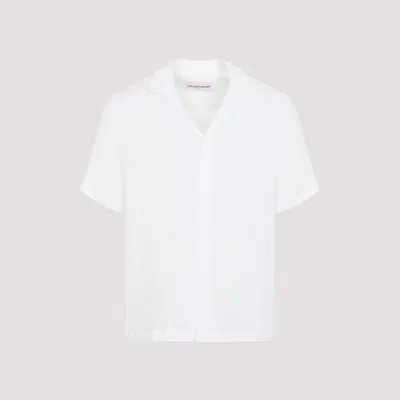 Orlebar Brown Maitan Ii Linen Short Sleeve Shirt In White