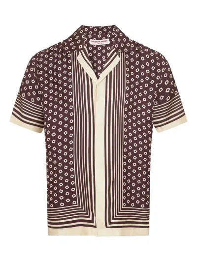 Orlebar Brown Maitan Camp-collar Printed Silk-twill Shirt In Multi