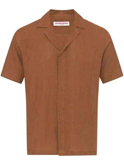 Orlebar Brown Maitan Shirt In Braun