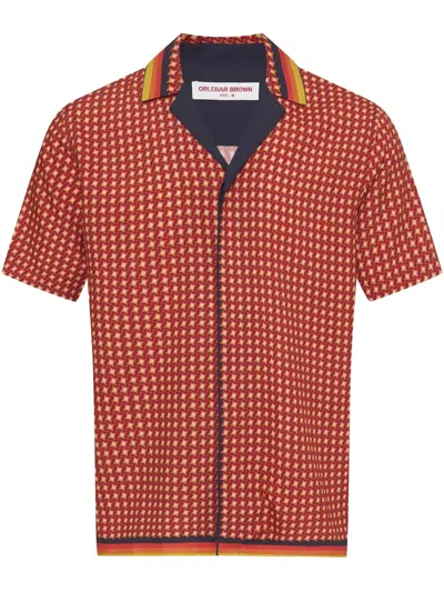 Orlebar Brown Maitan Hemd In Orange