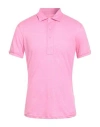 Orlebar Brown Man Polo Shirt Fuchsia Size Xxl Linen In Pink