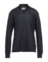 Orlebar Brown Man Polo Shirt Midnight Blue Size L Linen In Blue