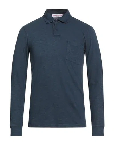 Orlebar Brown Man Polo Shirt Navy Size S Cotton In Blue