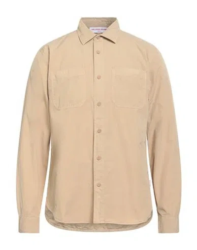 Orlebar Brown Man Shirt Sand Size L Cotton In Neutral