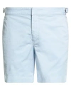 Orlebar Brown Man Shorts & Bermuda Shorts Sky Blue Size 30 Cotton, Elastane