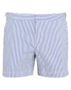 Orlebar Brown Setter Mid-rise Seersucker Swim Shorts In Navy Blue