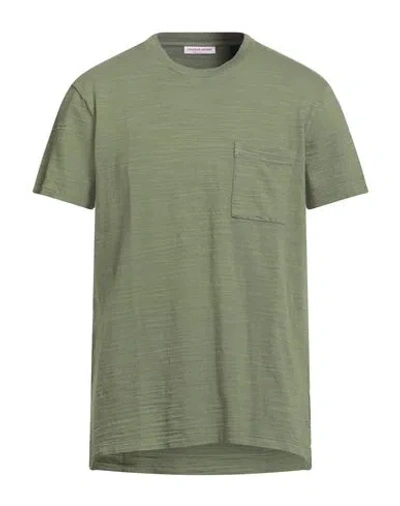 Orlebar Brown Man T-shirt Military Green Size L Cotton