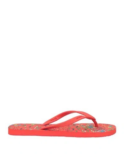 Orlebar Brown Man Thong Sandal Red Size 12 Rubber