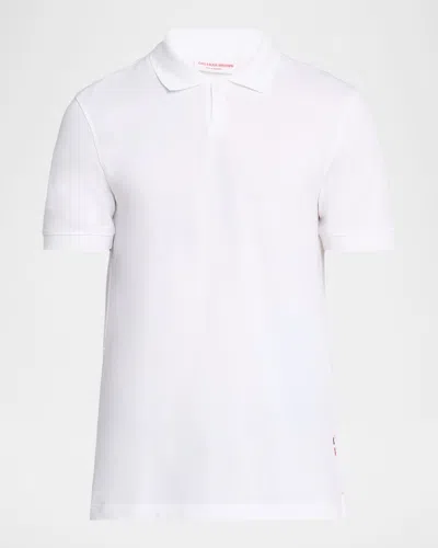 Orlebar Brown Men's Bruno Cotton Pique Polo Shirt In White